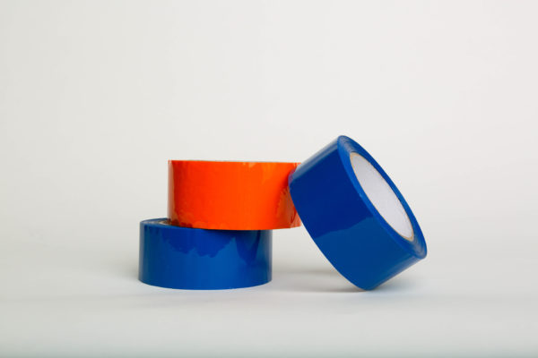 Non-Printed Tape/Hot Melt or Acrylic Adhesive 3 rolls 2 blue and one orange